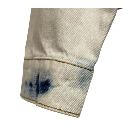 NWT ARIZONA JEAN CO Jacket Men's Small White Blue Extreme Bleach Denim Cotton - Picture 9 of 13